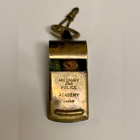 Mid Century Vintage Wood Ball Brass Official US Military Police Academy Whistle - Picture 10 of 16